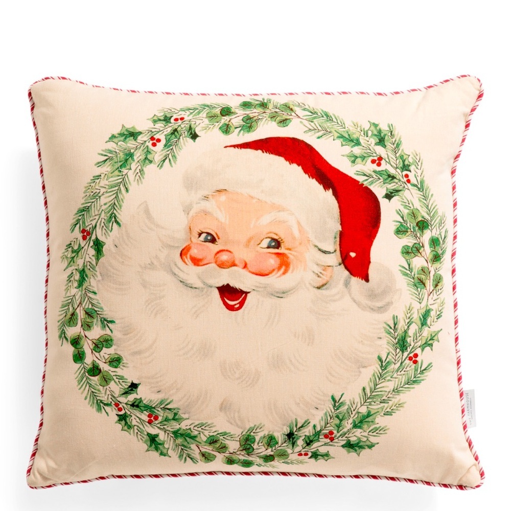 Vintage inspired Christmas Santa pillow . New no tags